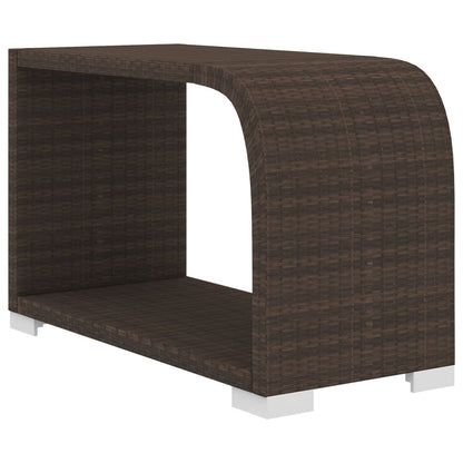 10 pcs conjunto lounge jardim c/ almofadões vime PE castanho