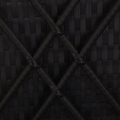 Black PE wicker sun lounger with cushion
