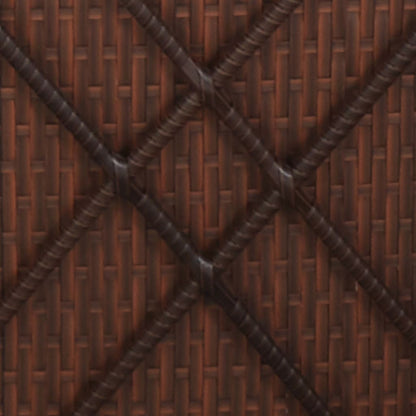 Sun lounger with cushion and coffee table in brown PE wicker