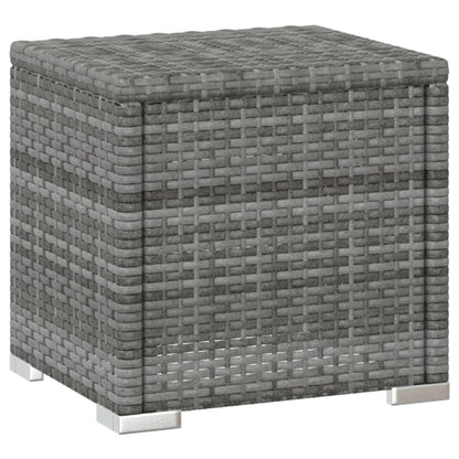 Sun lounger with cushion and coffee table in grey PE wicker