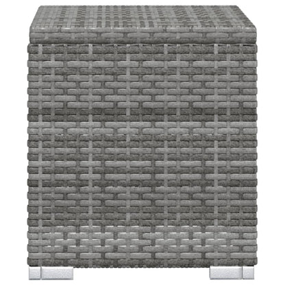 Sun lounger with cushion and coffee table in grey PE wicker