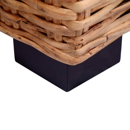 2 pcs conjunto de sofás com almofadões vime natural
