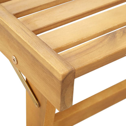 Folding sun lounger with cushion in solid acacia wood