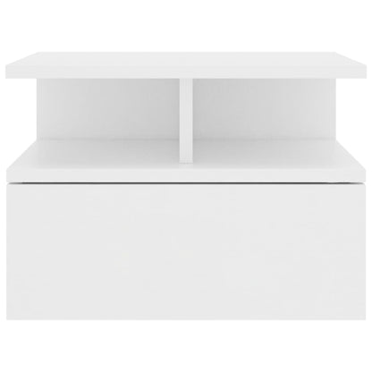 Suspended bedside table 40x31x27 cm wood derivatives white