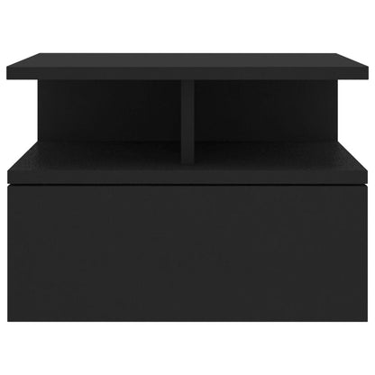 Suspended bedside tables 2pcs 40x31x27 wood derivatives black