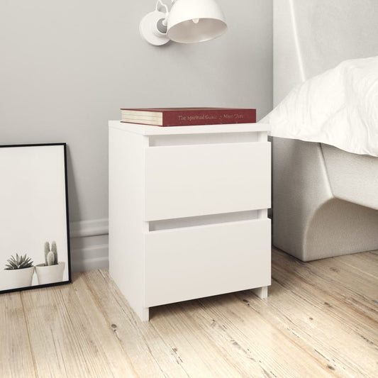 Bedside tables 2 pcs 30x30x40 cm white plywood