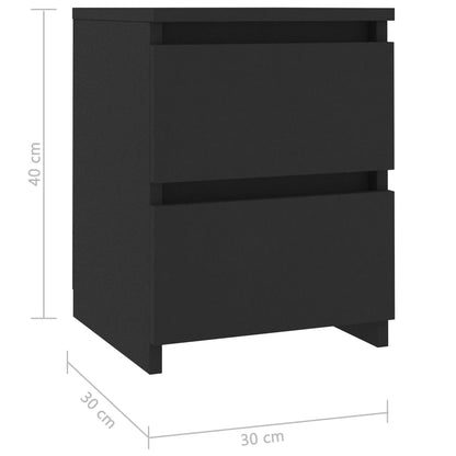 Bedside table 30x30x40 cm black plywood