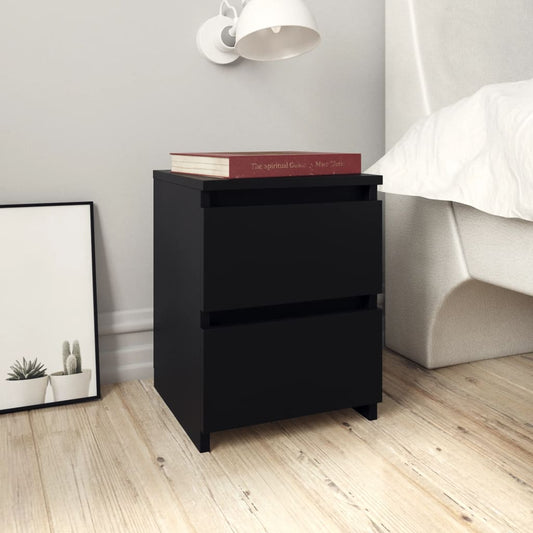 Bedside table 30x30x40 cm black plywood