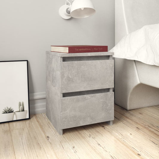 Bedside table 30x30x40 cm cement grey plywood
