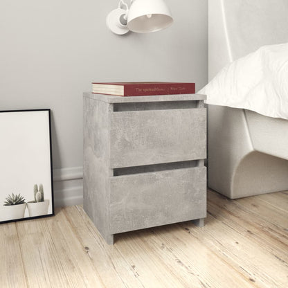 Bedside table 30x30x40 cm cement grey plywood