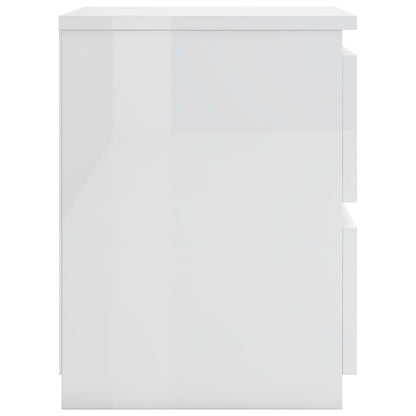 Bedside table 30x30x40 cm glossy white plywood