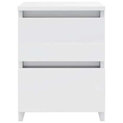 Bedside tables 2 pcs 30x30x40 cm glossy white countertop
