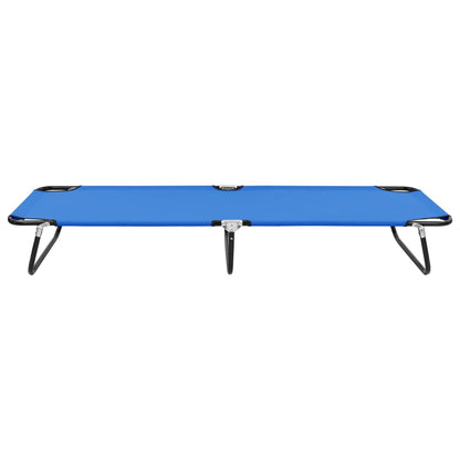 Blue steel folding sun lounger/bed