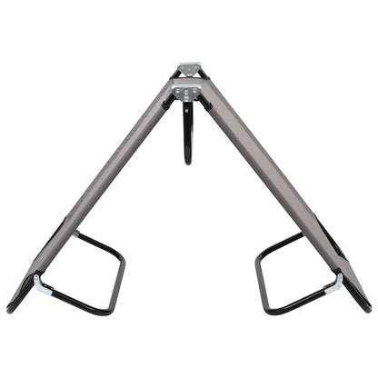 Grey steel folding sun lounger/bed