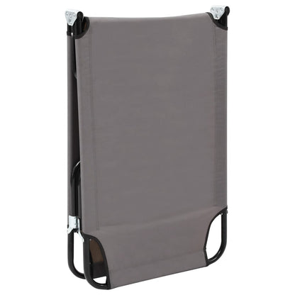 Grey steel folding sun lounger/bed