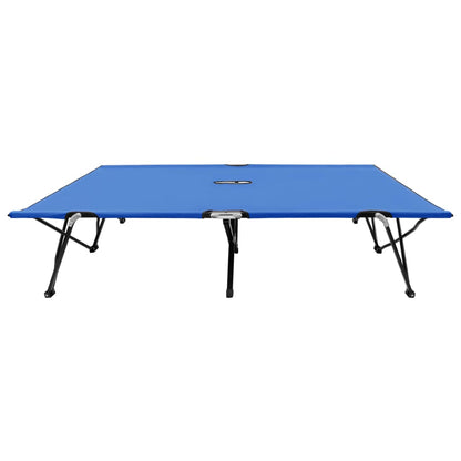 2 person folding sun lounger/bed in blue steel