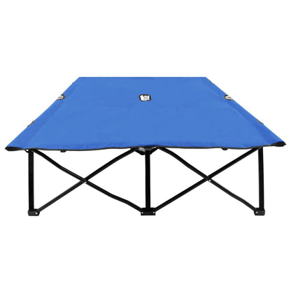 2 person folding sun lounger/bed in blue steel