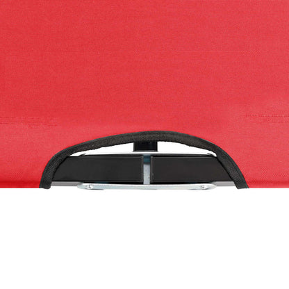 2 person folding sun lounger/bed in red steel