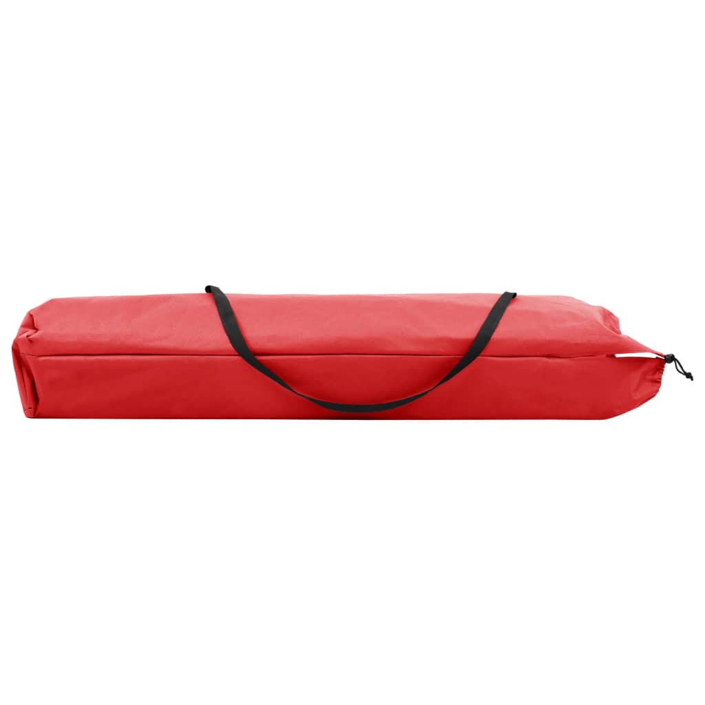 2 person folding sun lounger/bed in red steel