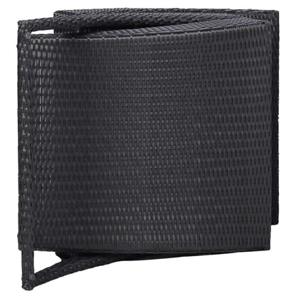 Black PE wicker sun lounger with cushion