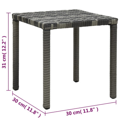 Sun loungers with table in anthracite PE wicker