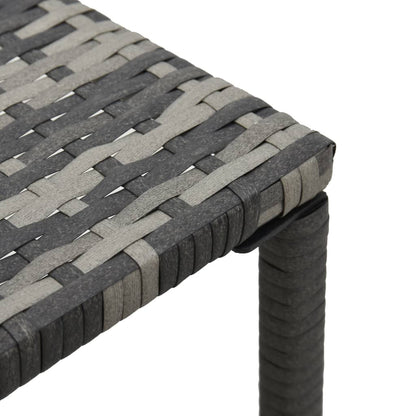 Sun loungers with table in anthracite PE wicker