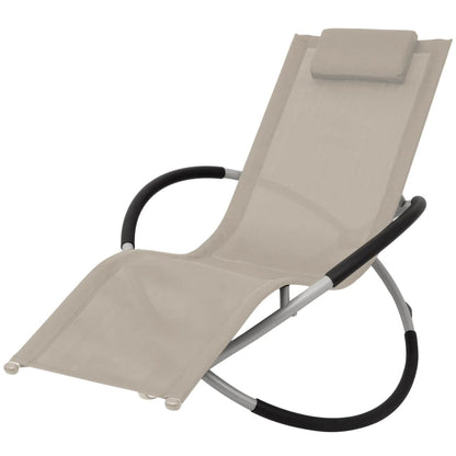 Geometric outdoor sun lounger in cream steel