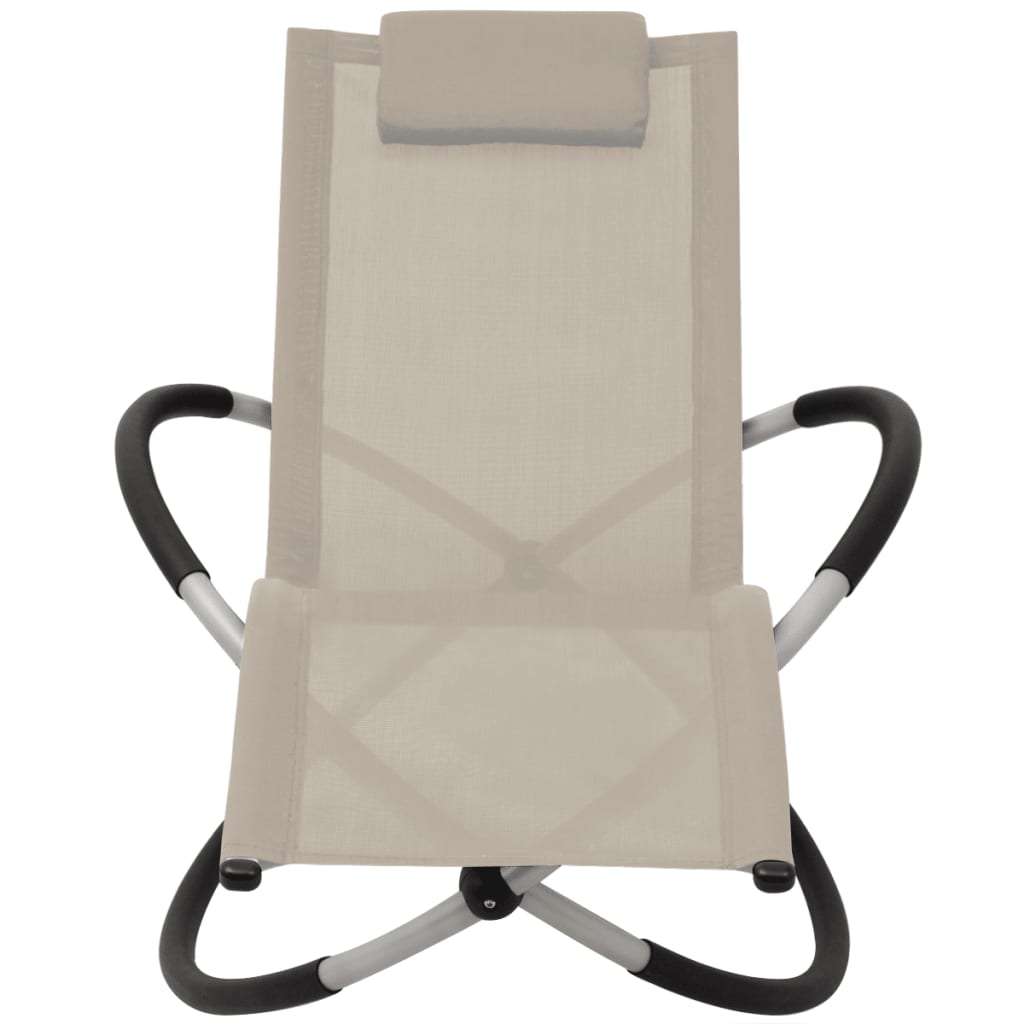 Geometric outdoor sun lounger in cream steel