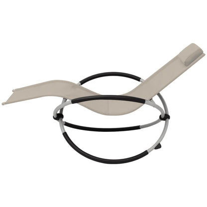 Geometric outdoor sun lounger in cream steel