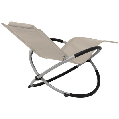 Geometric outdoor sun lounger in cream steel
