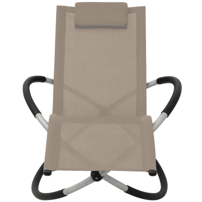 Geometric outdoor sun lounger in grey-brown steel