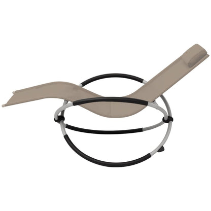 Geometric outdoor sun lounger in grey-brown steel