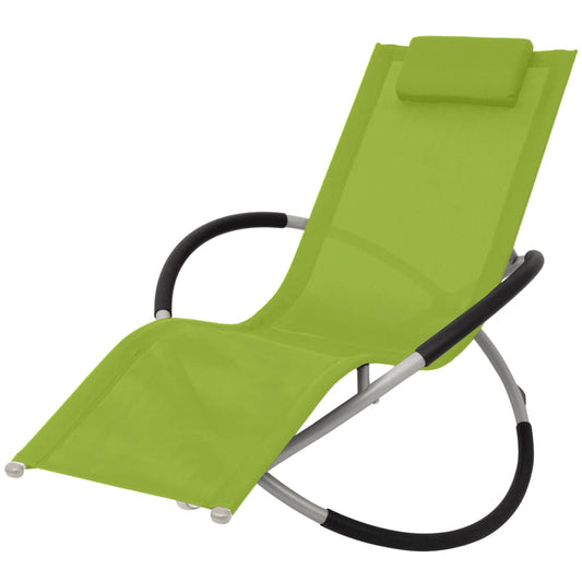 Green steel geometric outdoor sun lounger