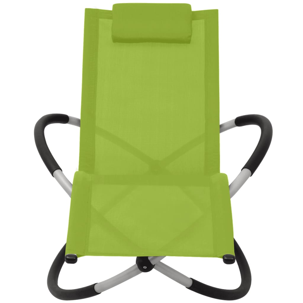 Green steel geometric outdoor sun lounger