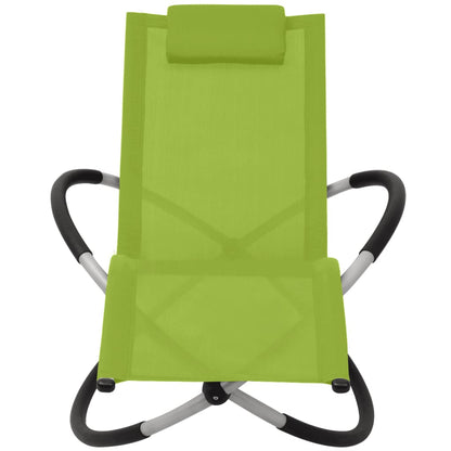 Green steel geometric outdoor sun lounger