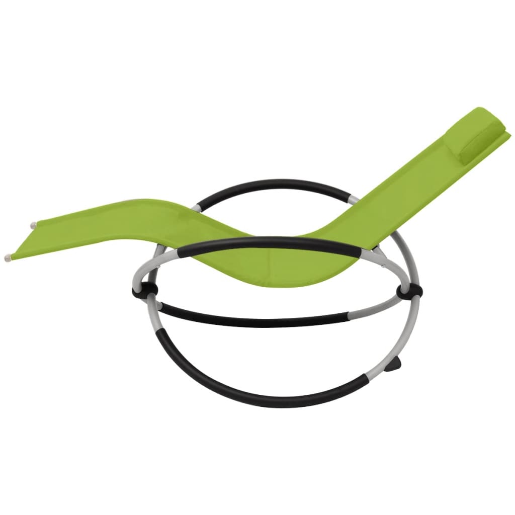 Green steel geometric outdoor sun lounger