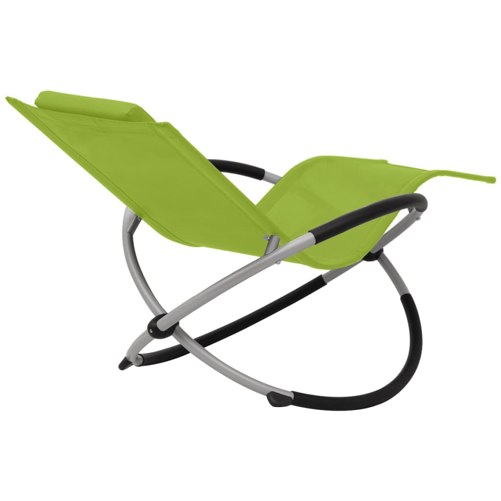 Green steel geometric outdoor sun lounger