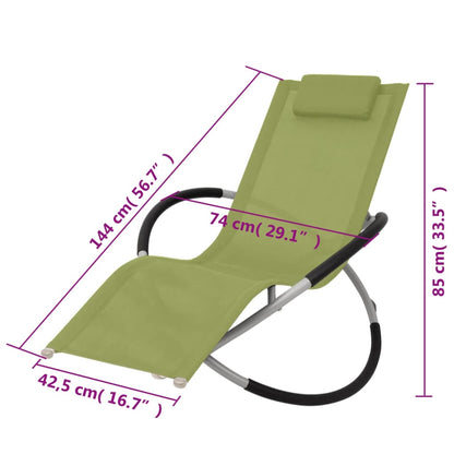 Green steel geometric outdoor sun lounger