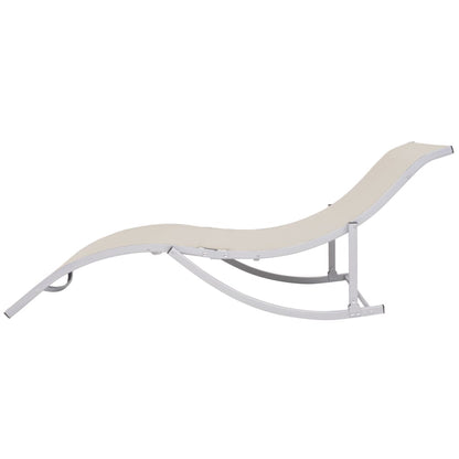 Folding sun loungers 2 pcs textilene cream