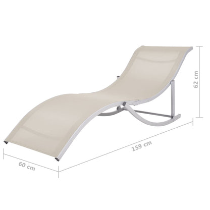 Folding sun loungers 2 pcs textilene cream