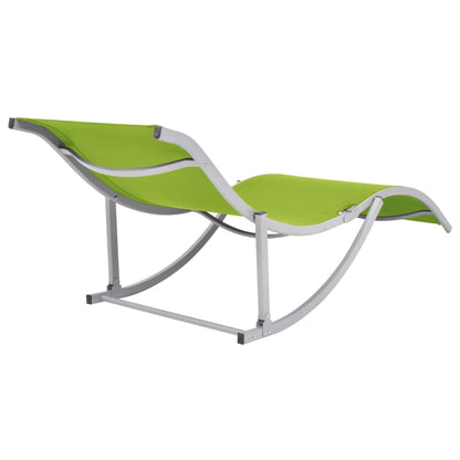 Folding sun loungers 2 pcs textilene green