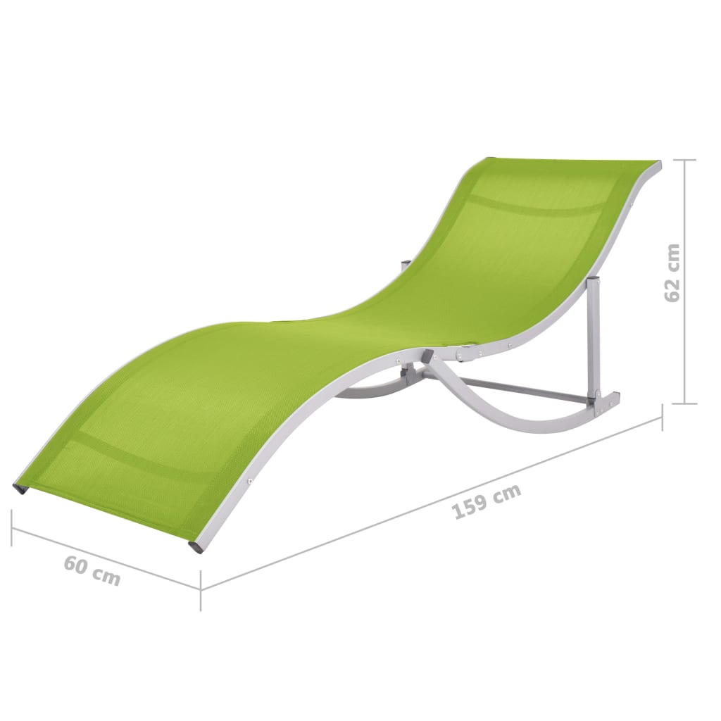 Folding sun loungers 2 pcs textilene green