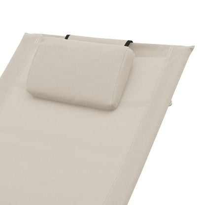 Sun lounger with cream textilene cushion