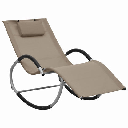 Sun lounger with grey-brown textilene cushion