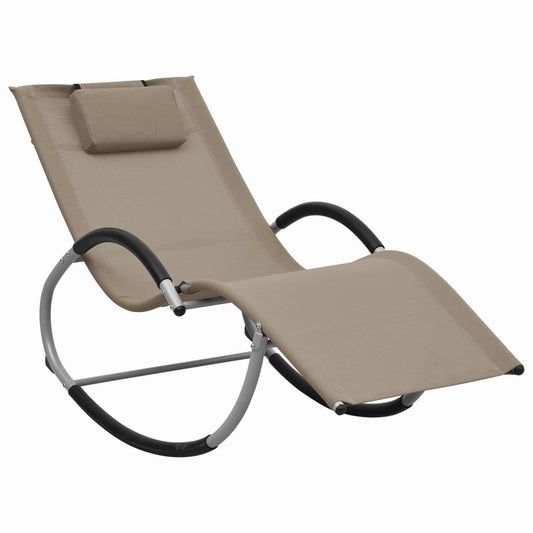 Sun lounger with grey-brown textilene cushion