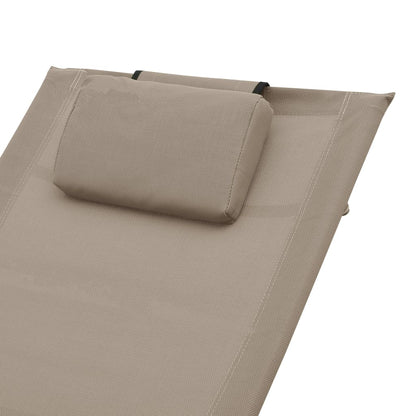 Sun lounger with grey-brown textilene cushion