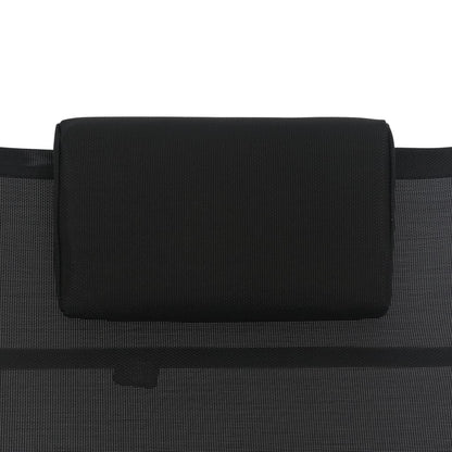Black textilene aluminum sun lounger