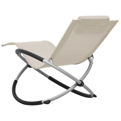 Cream-colored steel children's sun lounger