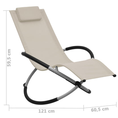 Cream-colored steel children's sun lounger