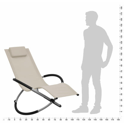 Cream-colored steel children's sun lounger